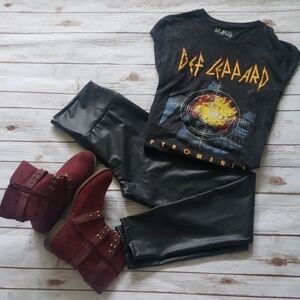 Imagenation black faux leather leggings NWOT